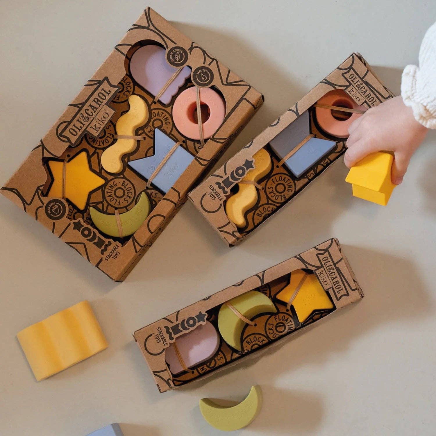 kiko+ & gg* Geometric Figures Baby Stacking Toy Blocks | Set of 3