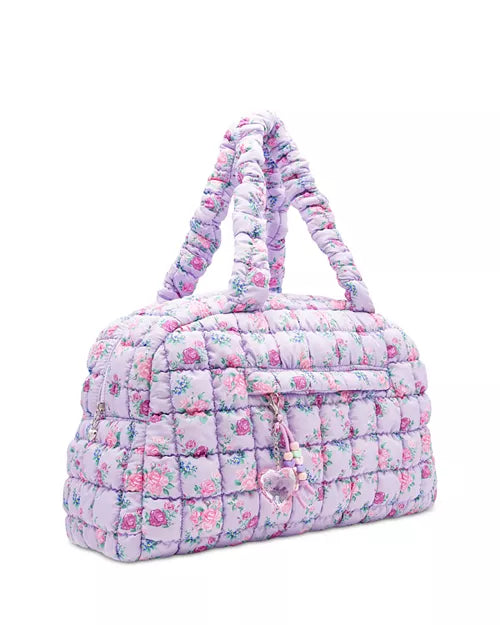 OMG Accessories | Lavender Floral Print Medium Duffle