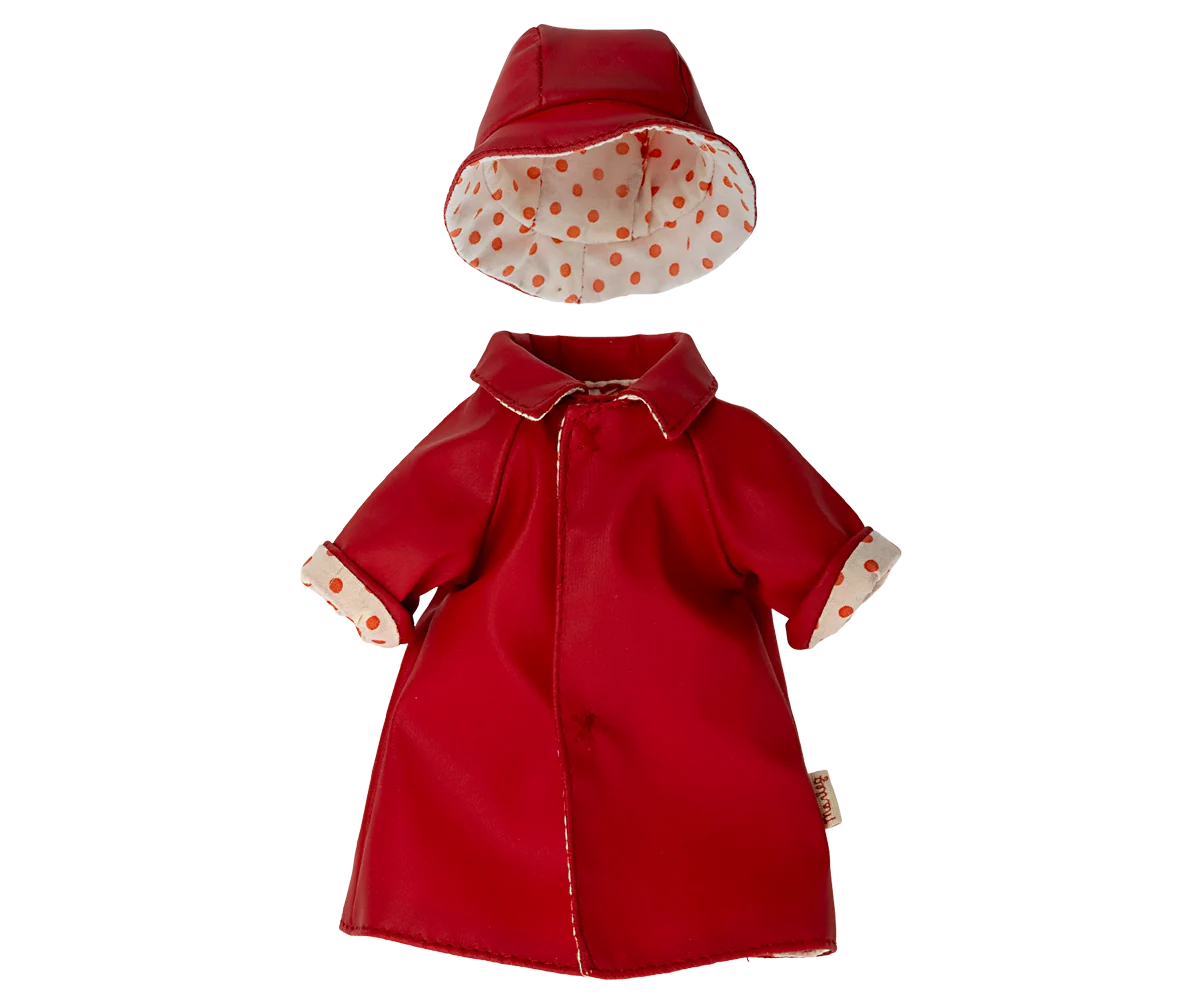 Maileg Red Raincoat + Hat | Teddy Mum