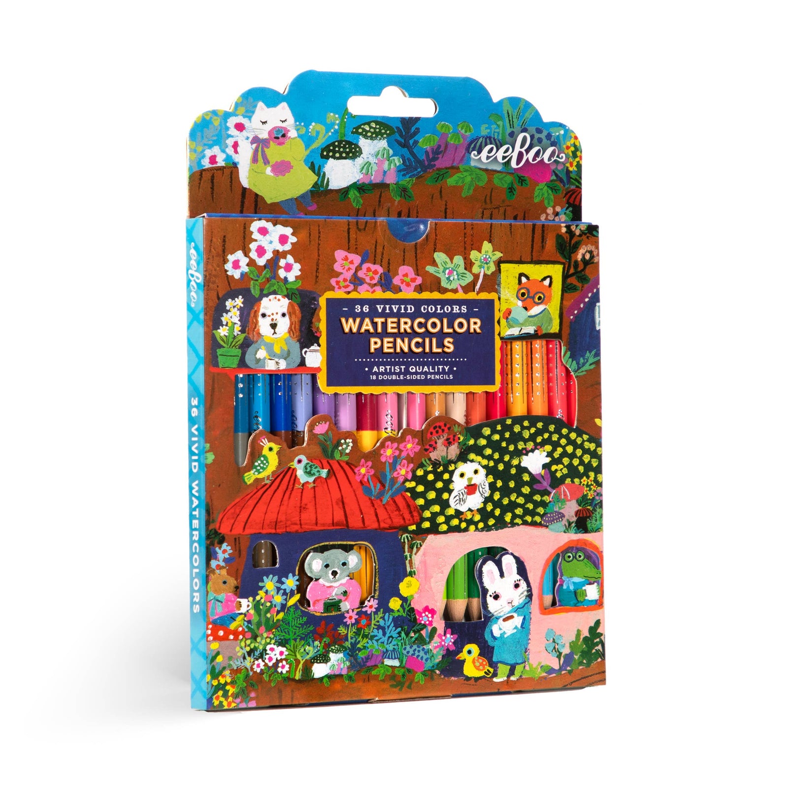 eeBoo | Yumi's Mushrooms 18 Double-Sided Watercolor Pencils