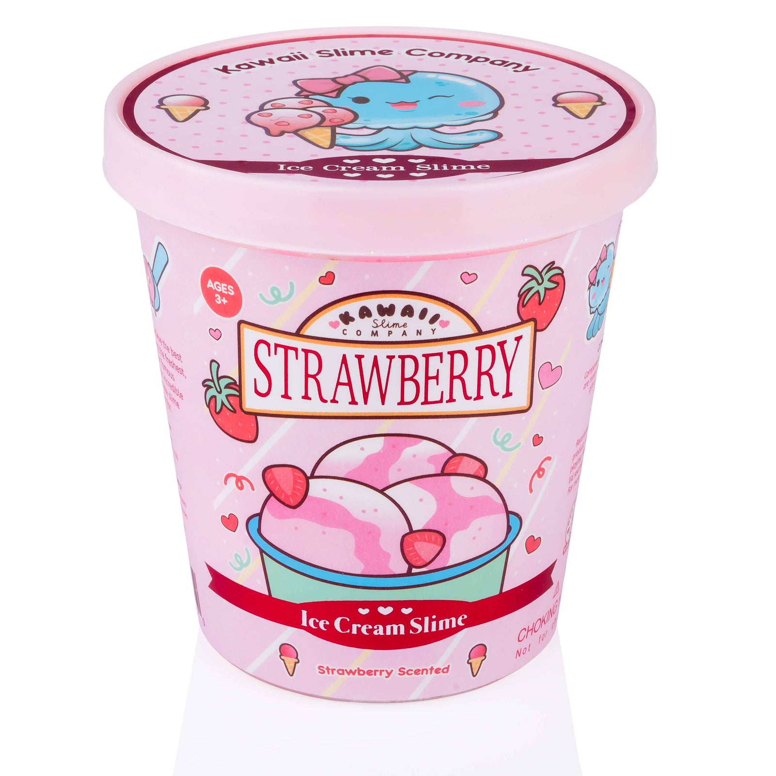 Kawaii Slime Company Strawberry Scented Ice Cream Pint Slime