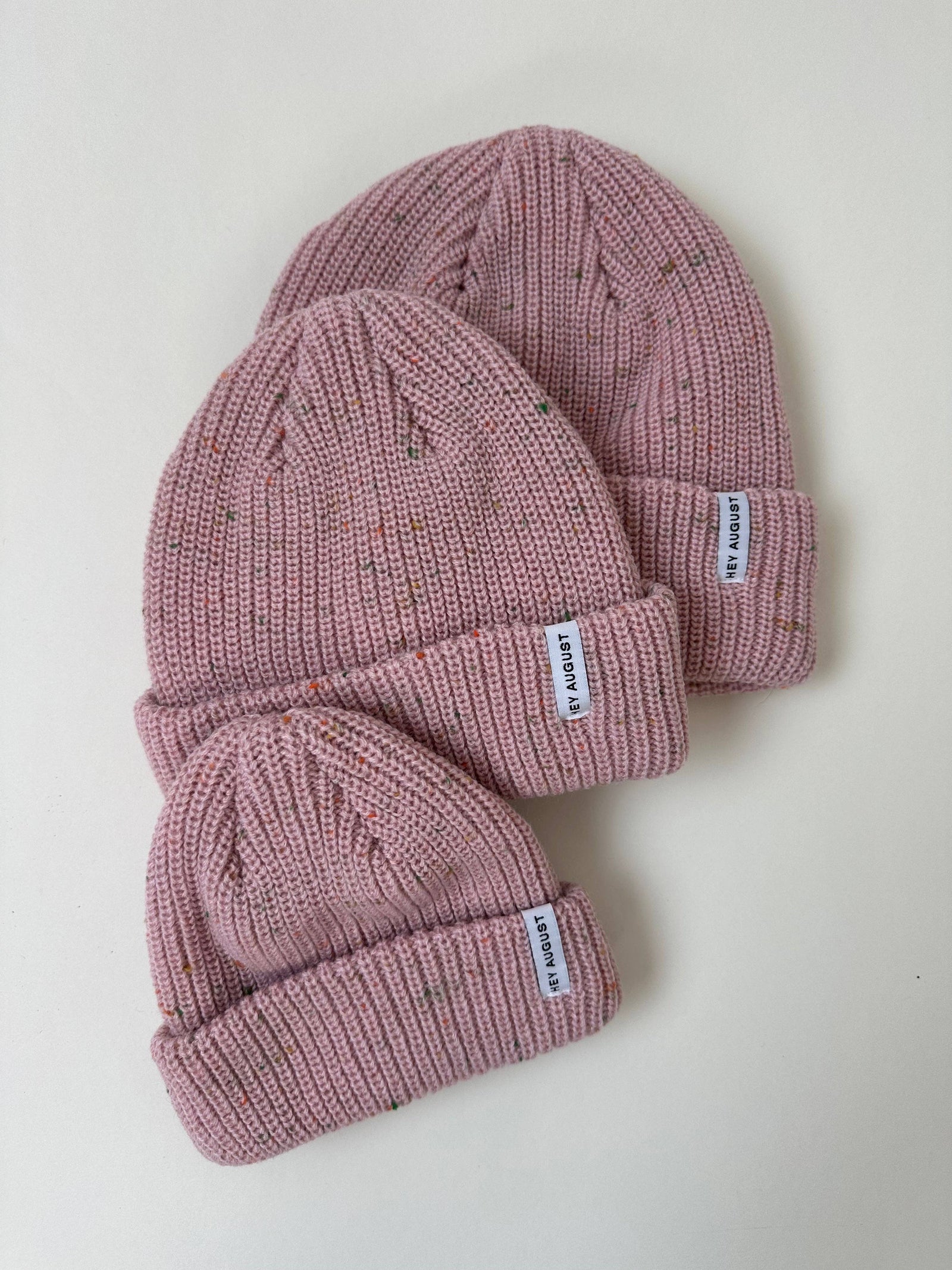 Thick Knit Beanie | Pink Speck