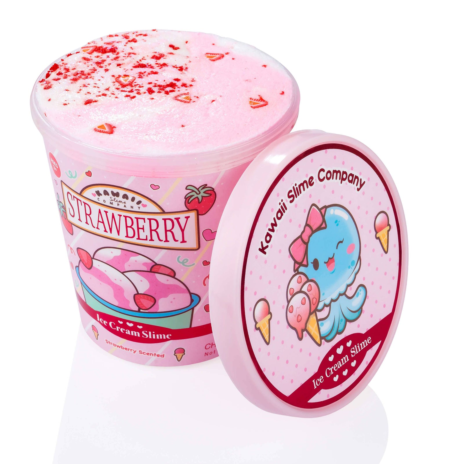Kawaii Slime Company Strawberry Scented Ice Cream Pint Slime