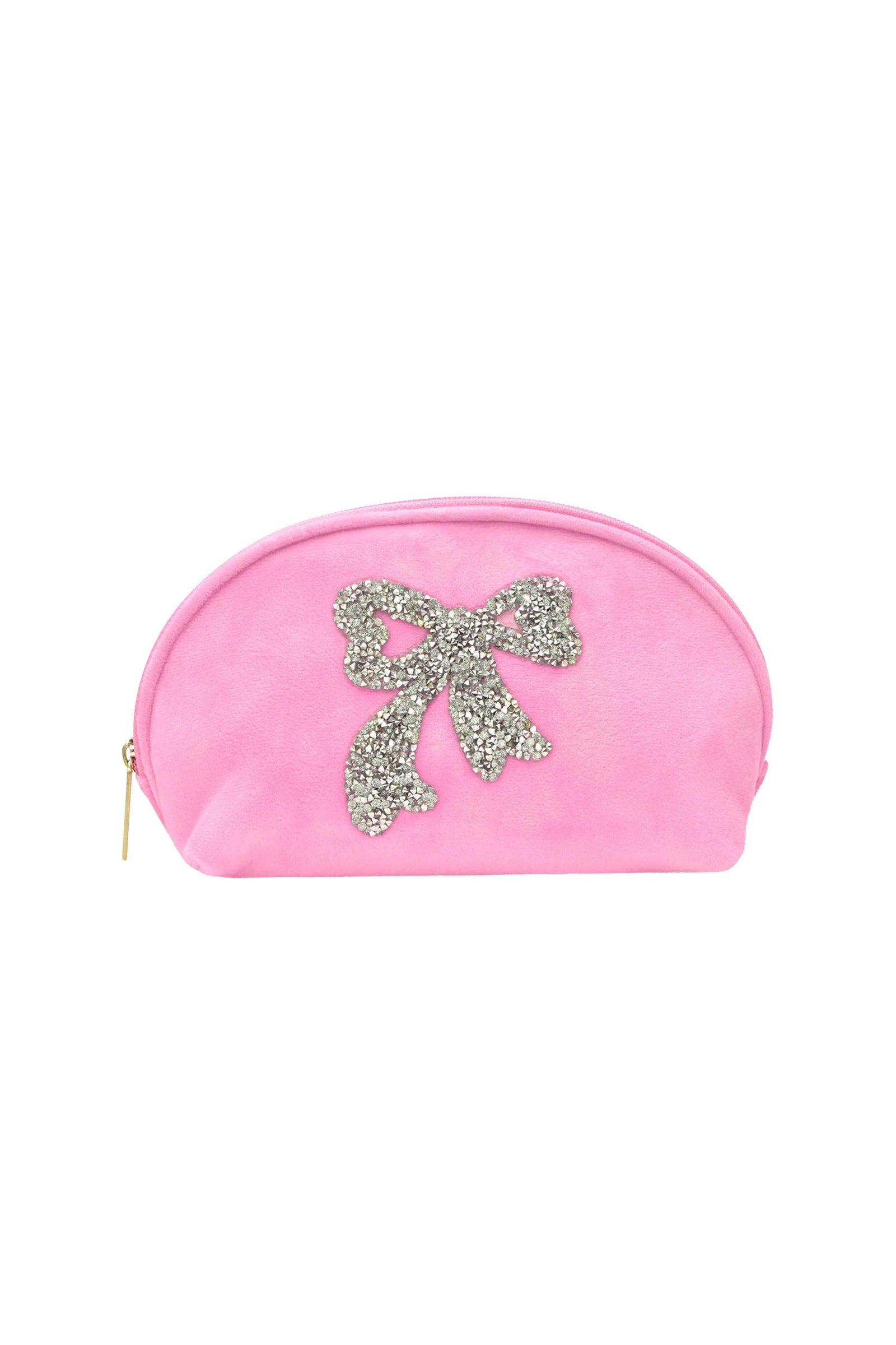 Iscream Glitter Bow Oval Cosmetic Bag