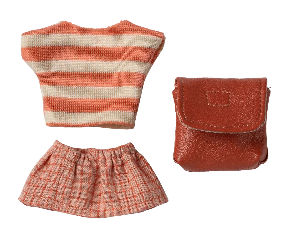 Maileg Big Sister Clothes and Bag | Coral