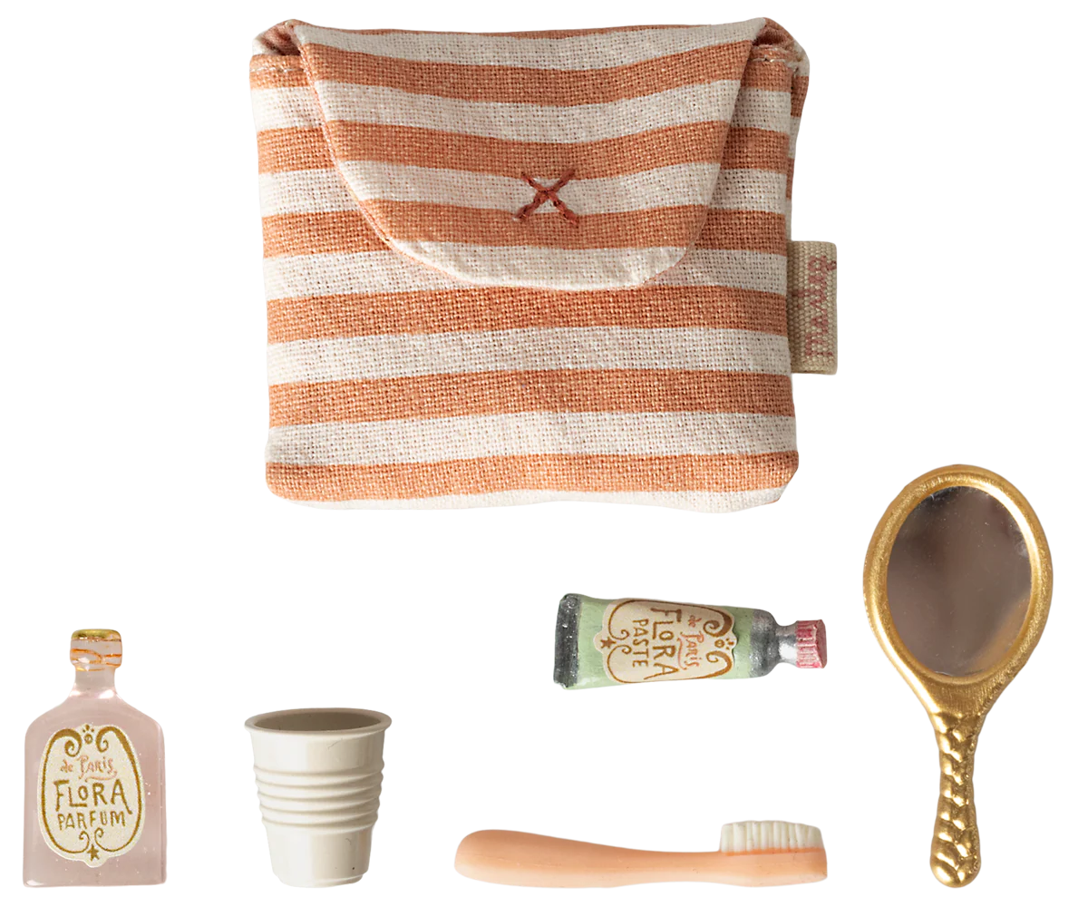 Maileg Mouse Toothbrush Set | Coral Stripe