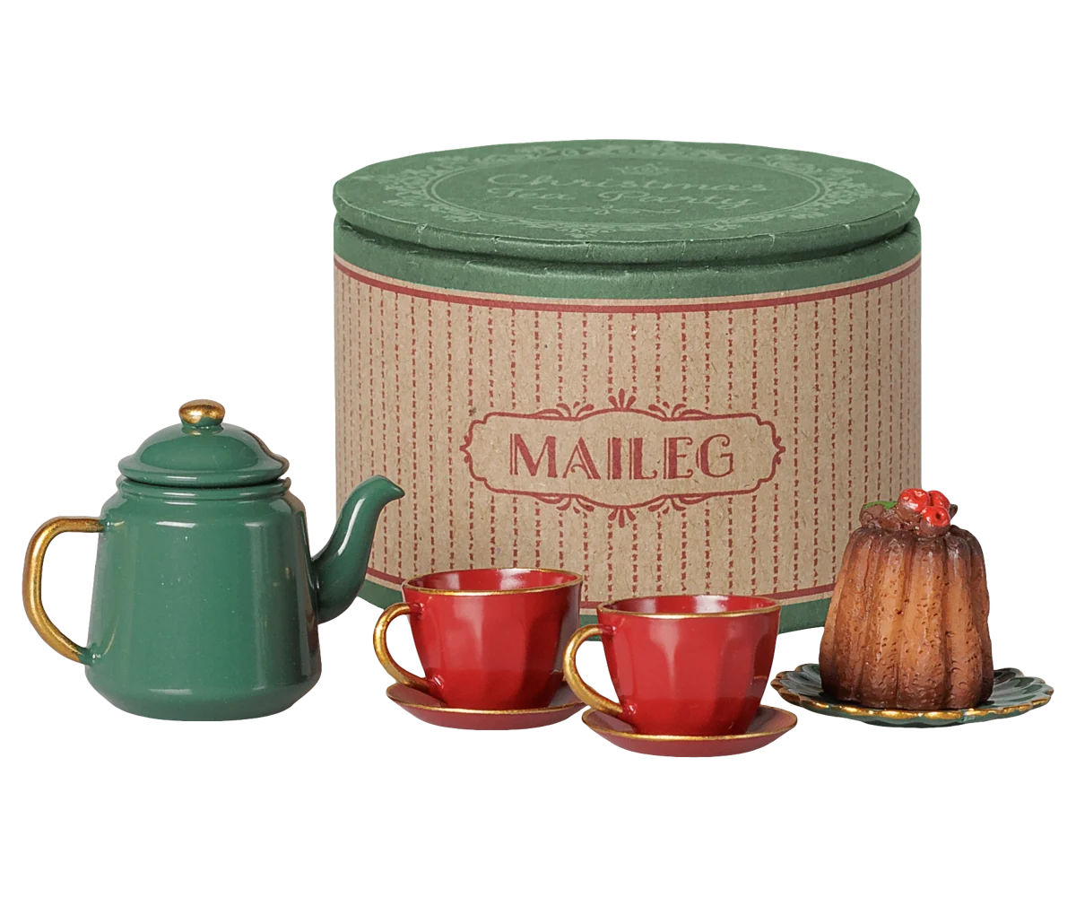 Maileg Mouse Christmas Tea Party | Red + Green