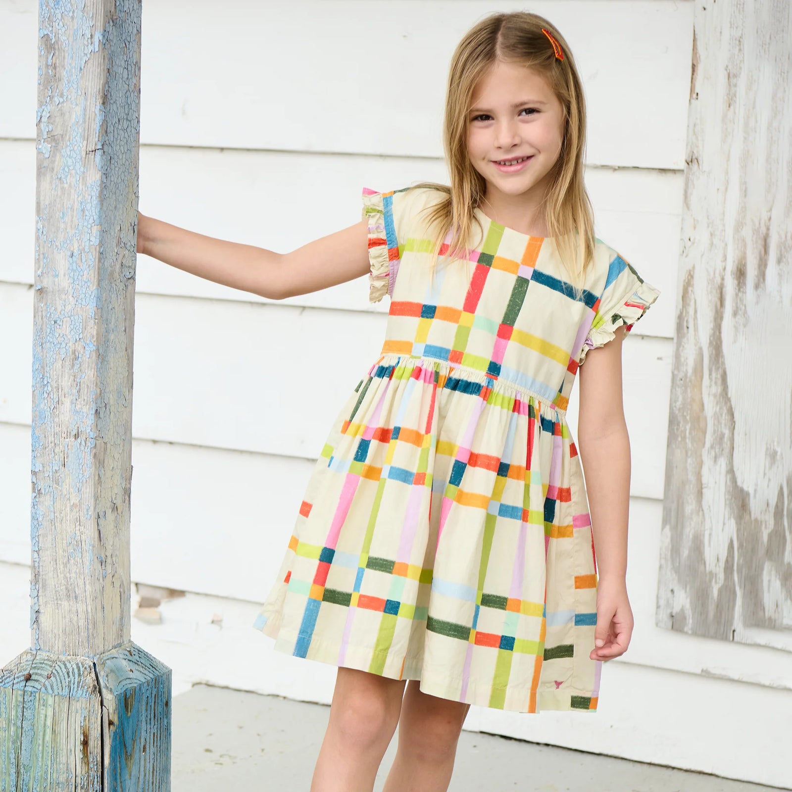 Pink Chicken Girls Adaline Dress | Multi Tattersal