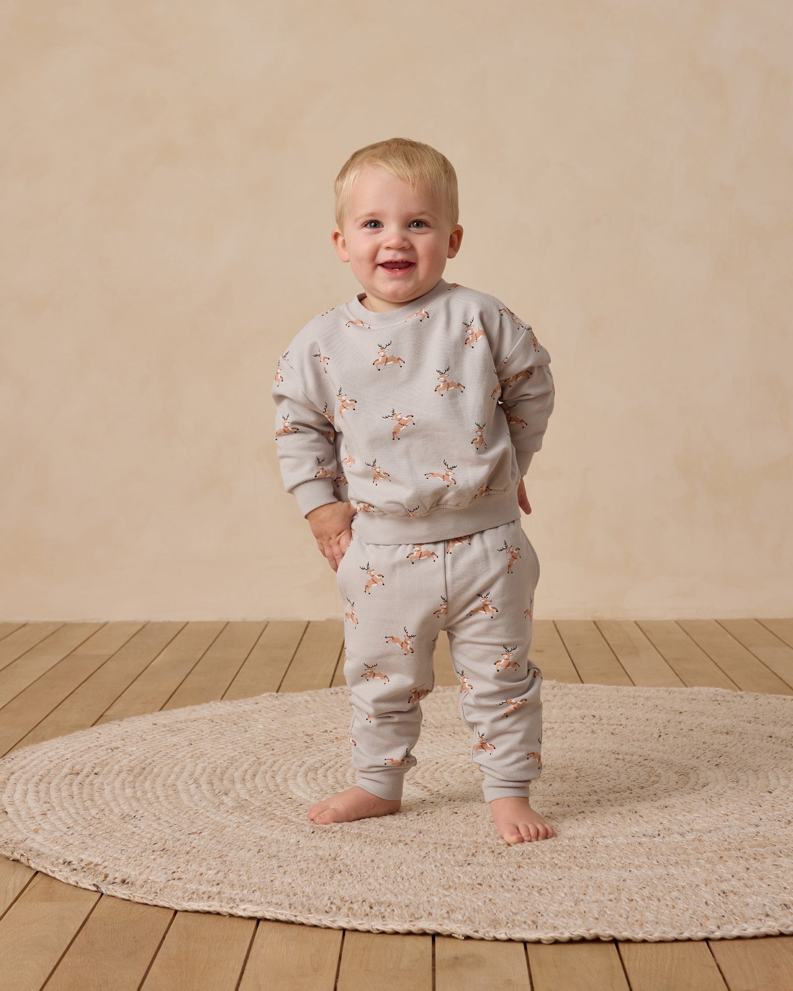 Quincy Mae Relaxed Fleece Sweatpant | Reindeer
