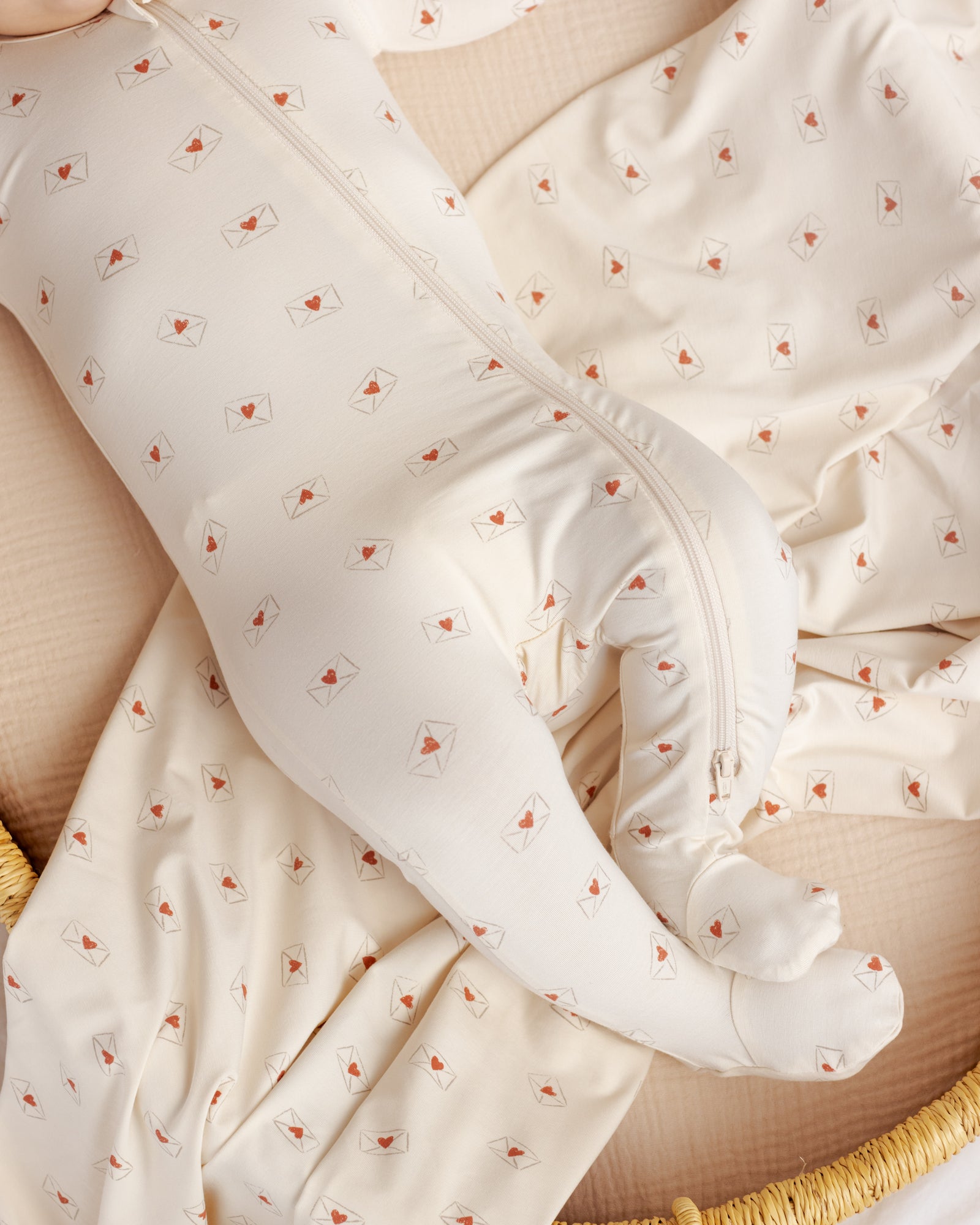 Quincy Mae Bamboo Zip Footie | Valentine