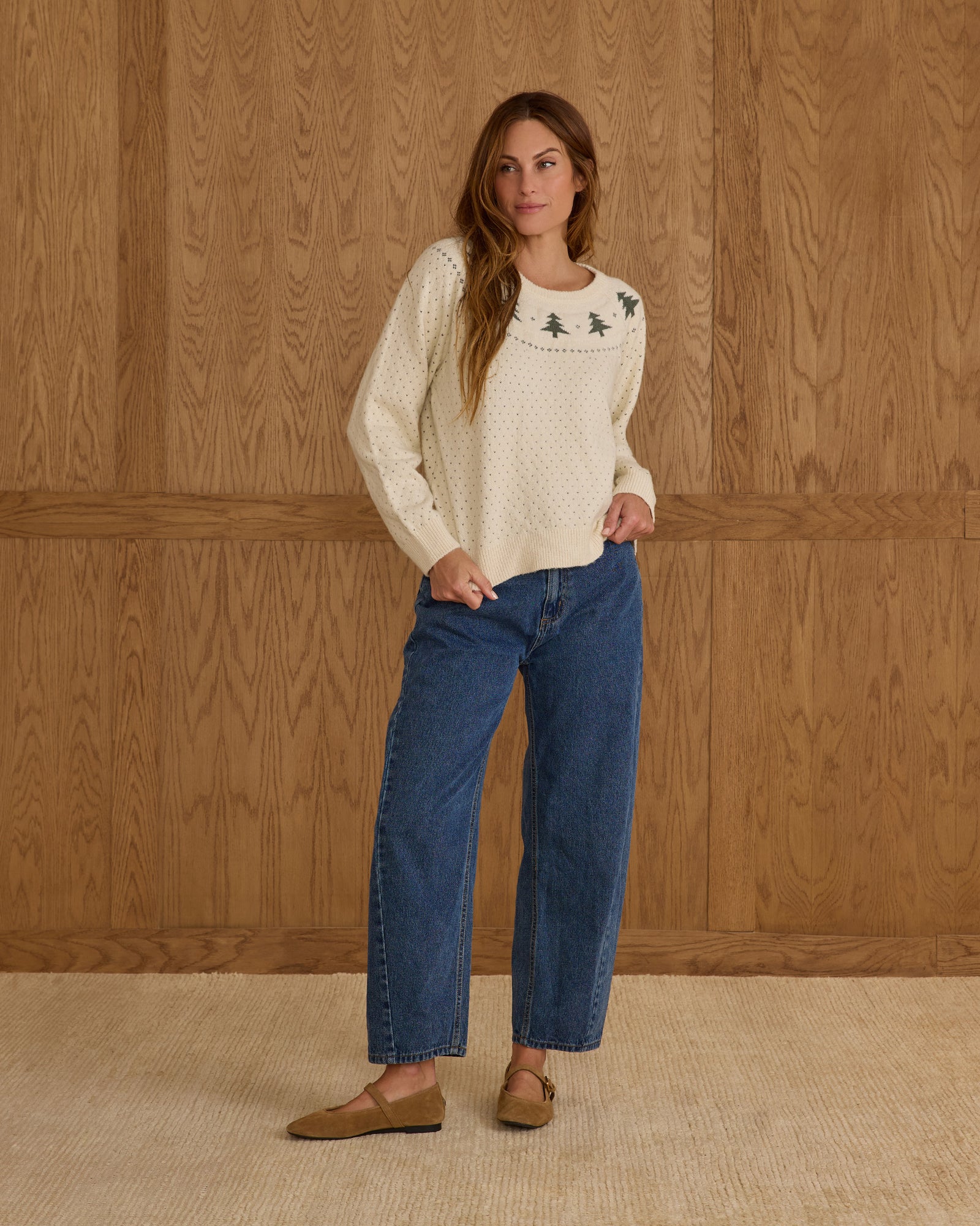 Womens' Rylee + Cru Fair Isle Sweater | Trees