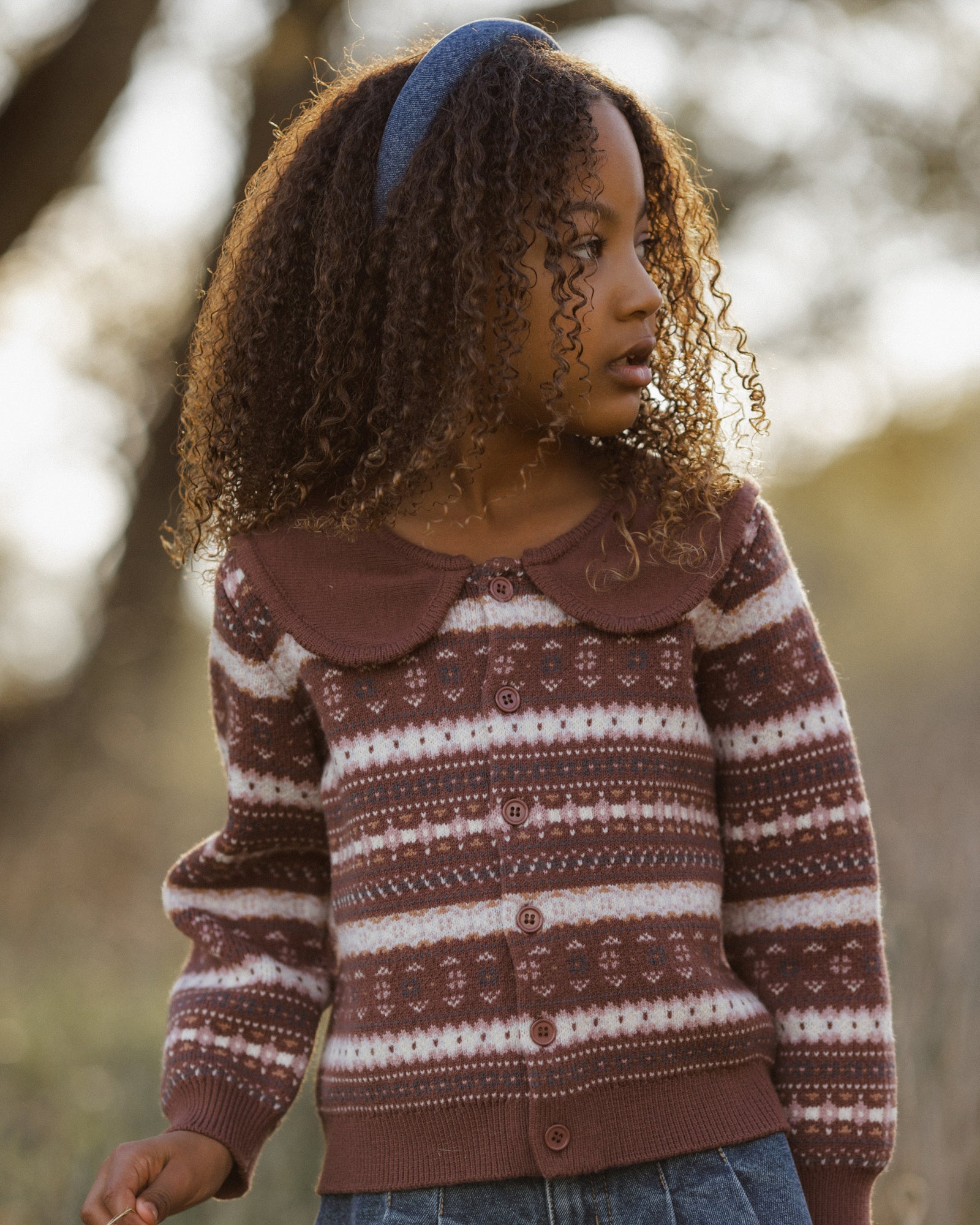 Rylee + Cru Fair Isle Cardigan | Mulberry Stripe
