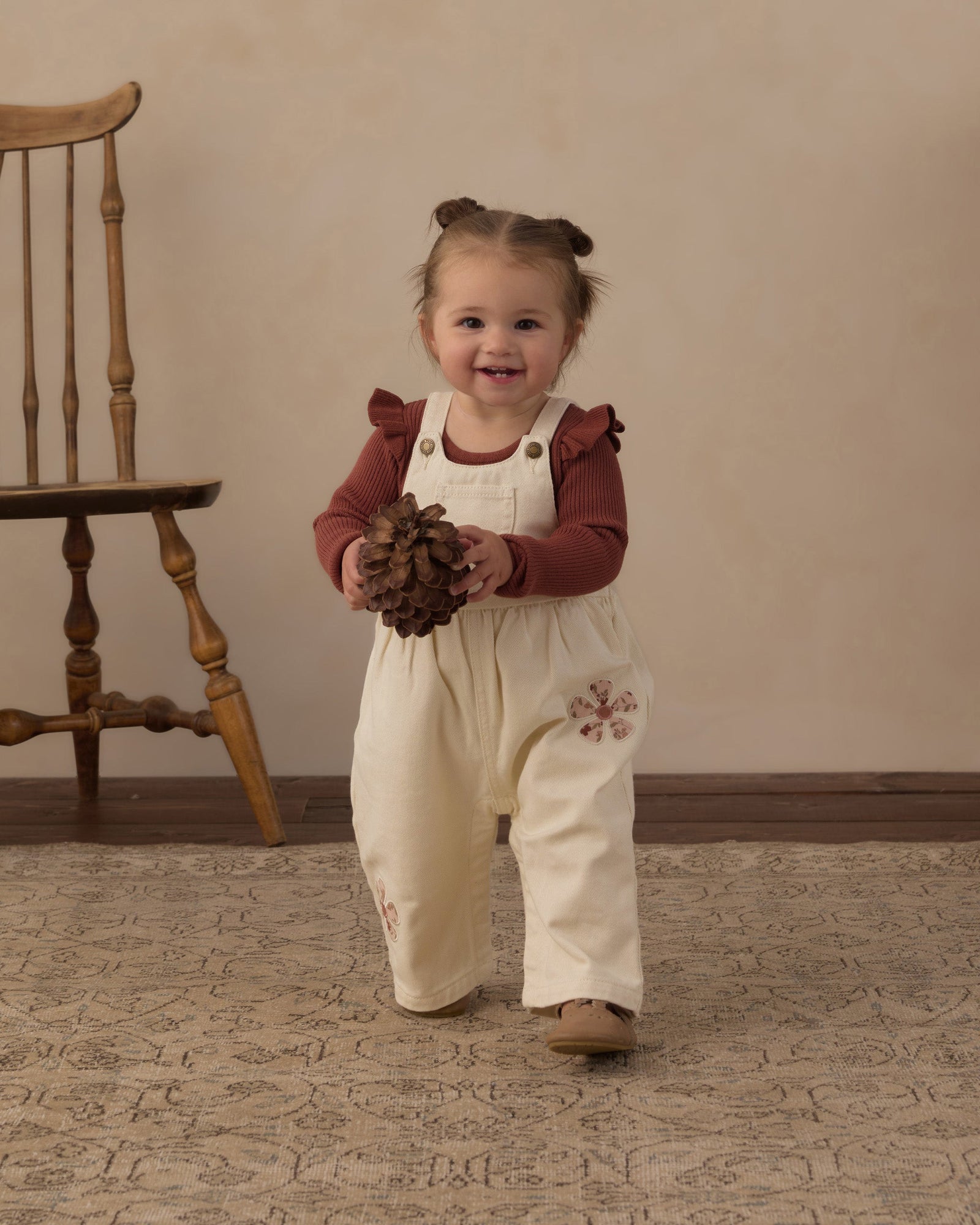 Rylee + Cru Wide Leg Overalls | Daisy Patches