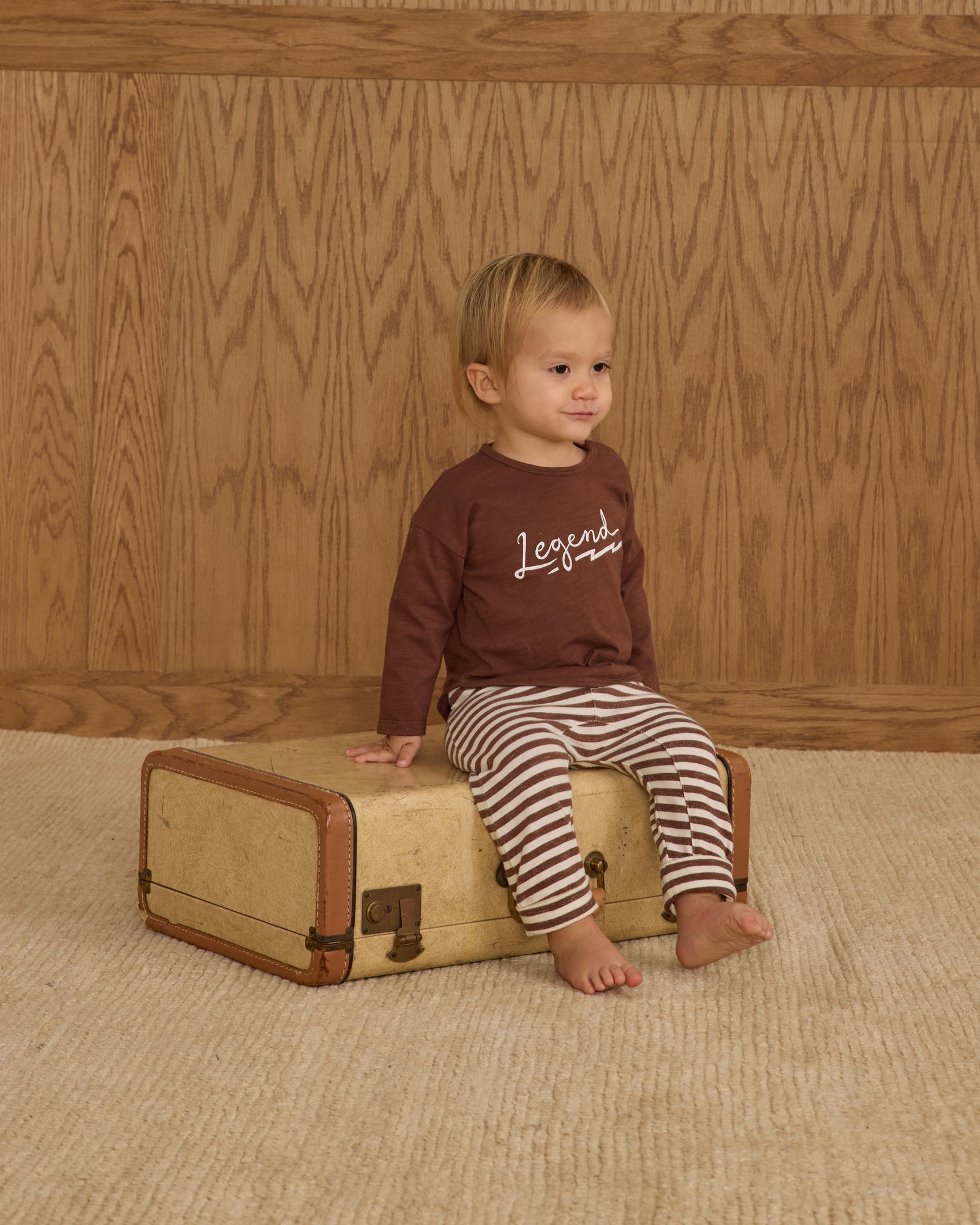 Rylee + Cru Baby Cru Pant | Brown Stripe