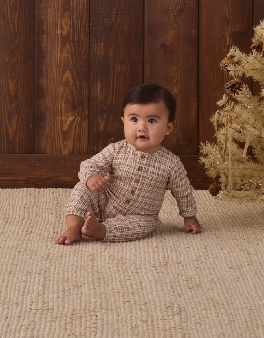 Quincy Mae Woven Jumpsuit | Christmas Plaid