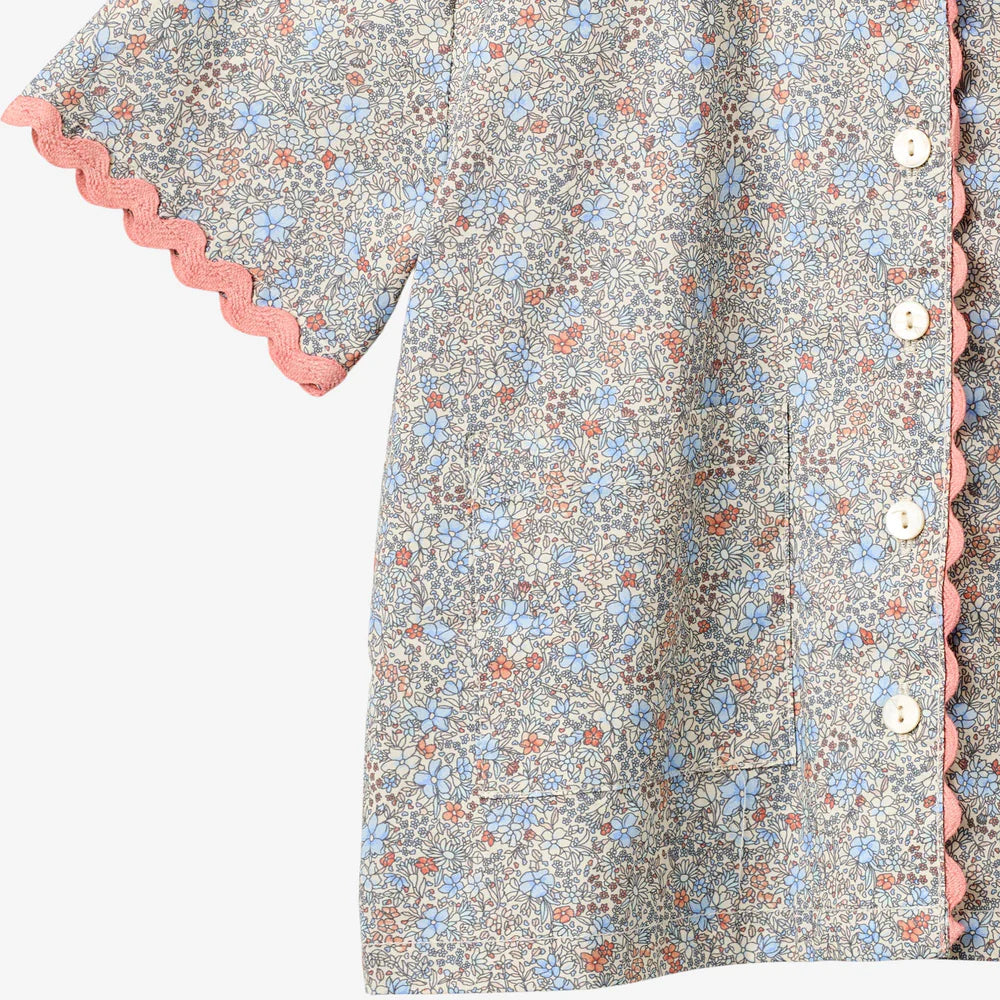 Wheat Vilma Short Sleeve Shirt | Air Blue Flowers