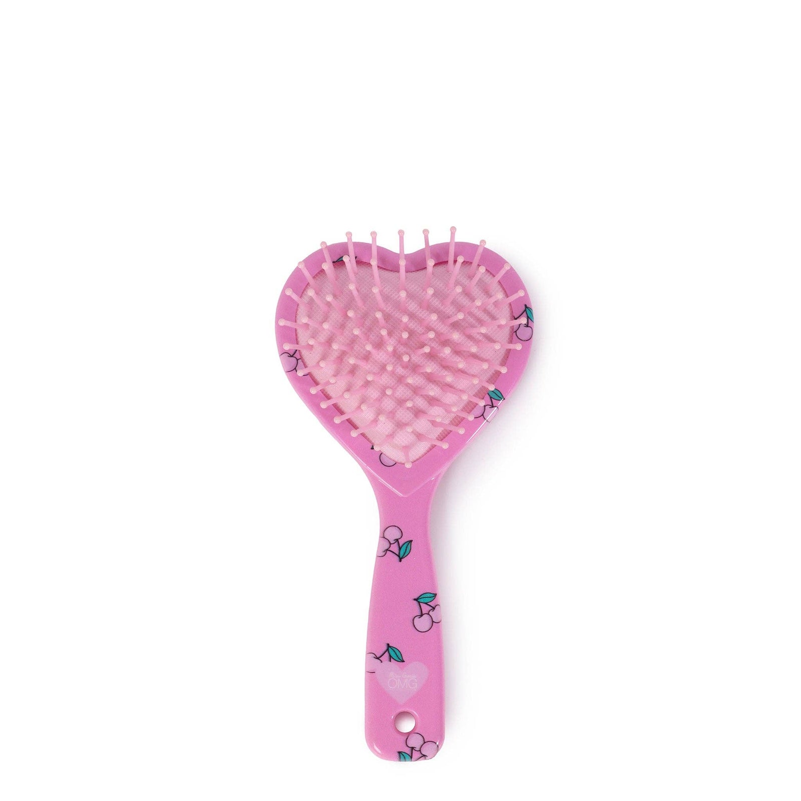 OMG Accessories Cherry Printed Heart Shaped Hairbrush
