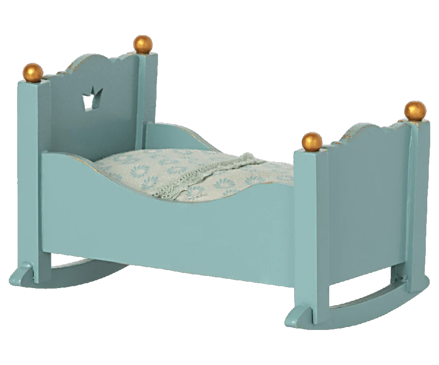 Maileg Baby Mouse Cradle | Blue