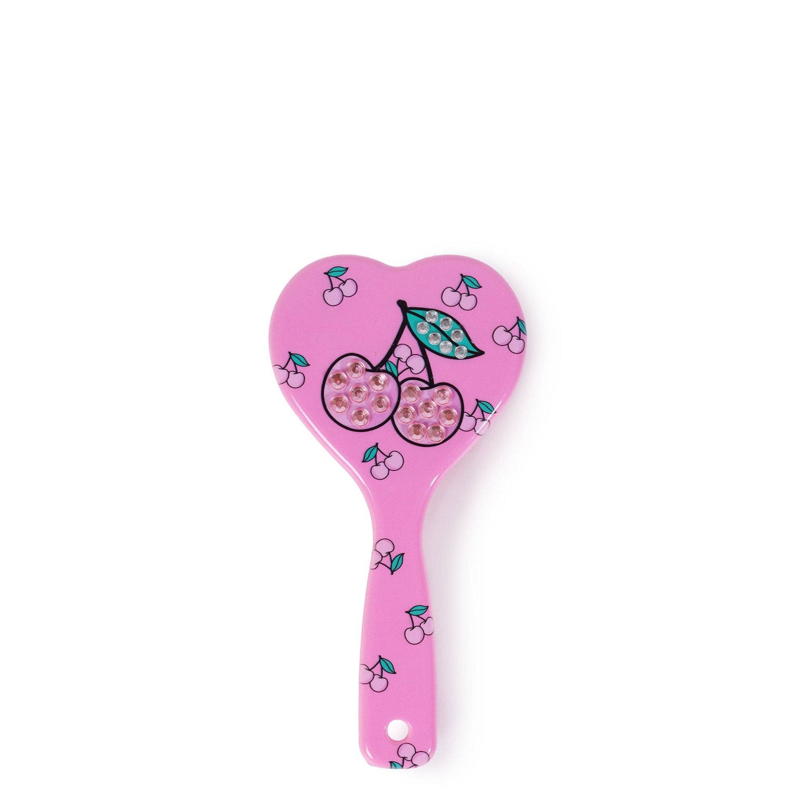 OMG Accessories Cherry Printed Heart Shaped Hairbrush