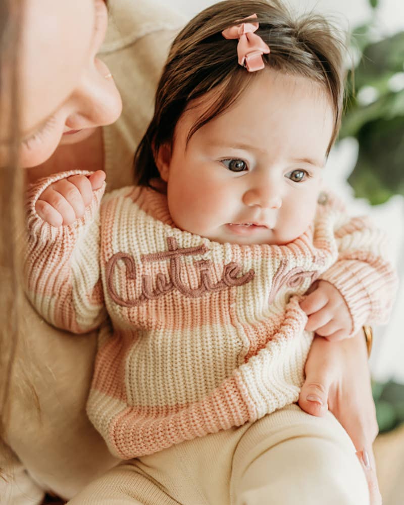 Viverano Organics Cutie Pie Checkered Slouchy Knit Baby Pullover