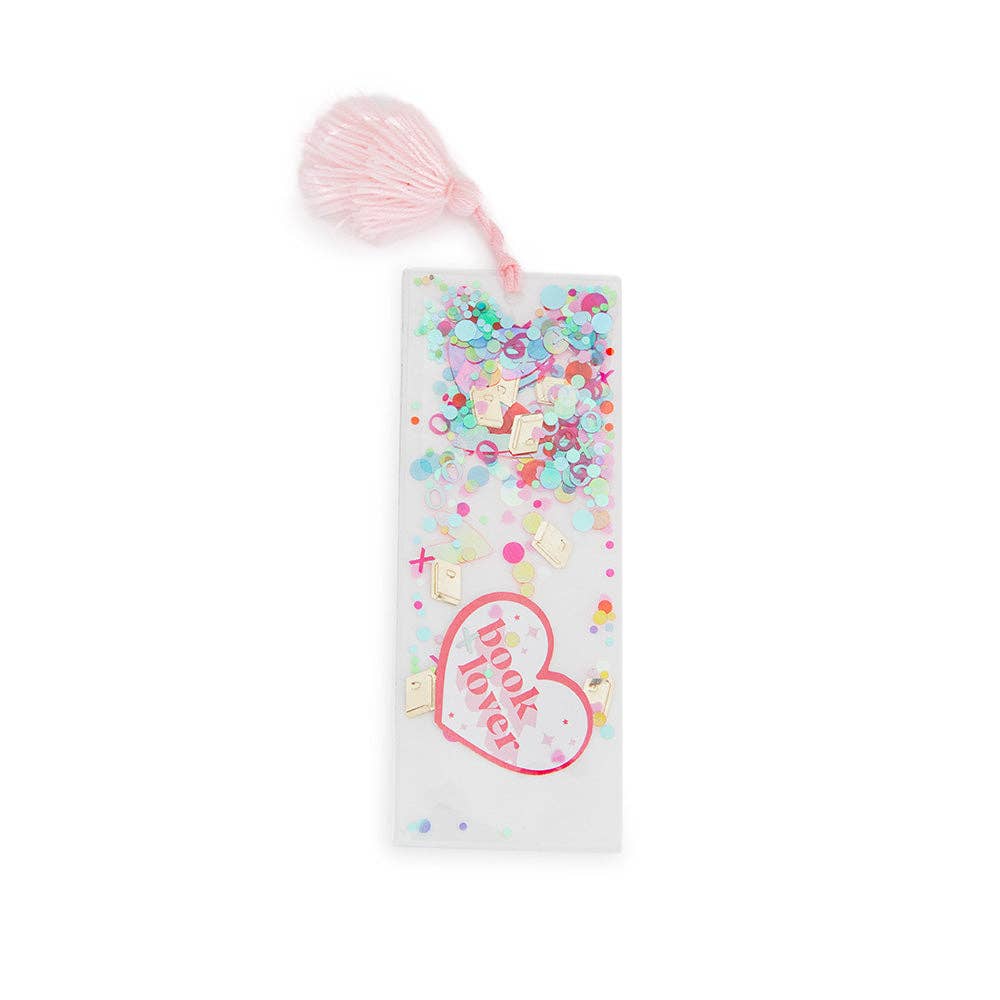 "Book Lover" Confetti Bookmark