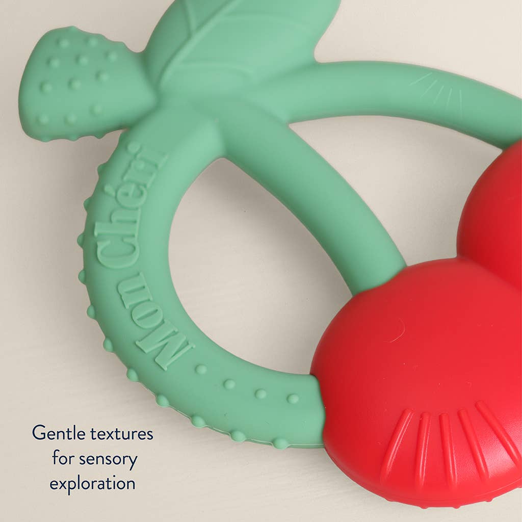 Itzy Ritzy Bitzy Shake Silicone Teether with Rattle | Cherry