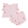 Pink Chicken Girls Roey 2 Piece Set | Strawberry Embroidery