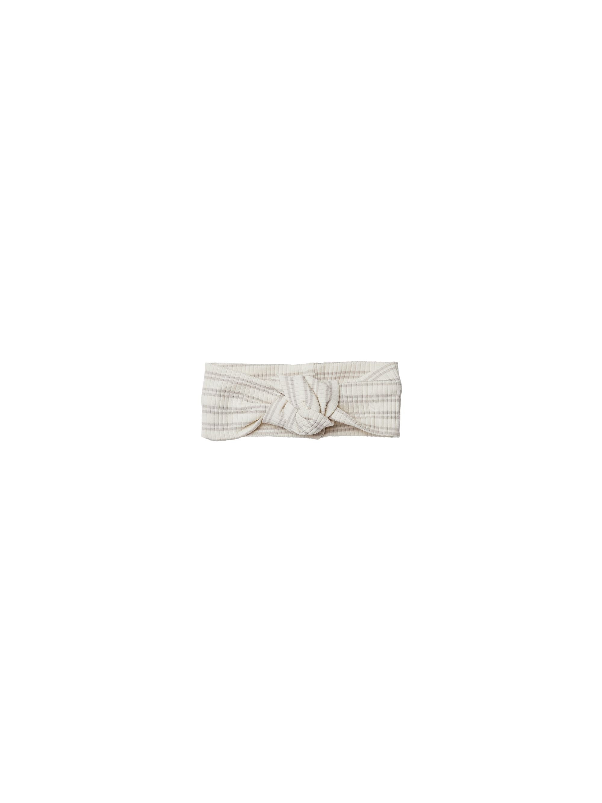 Quincy Mae Knotted Headband | Silver Stripe