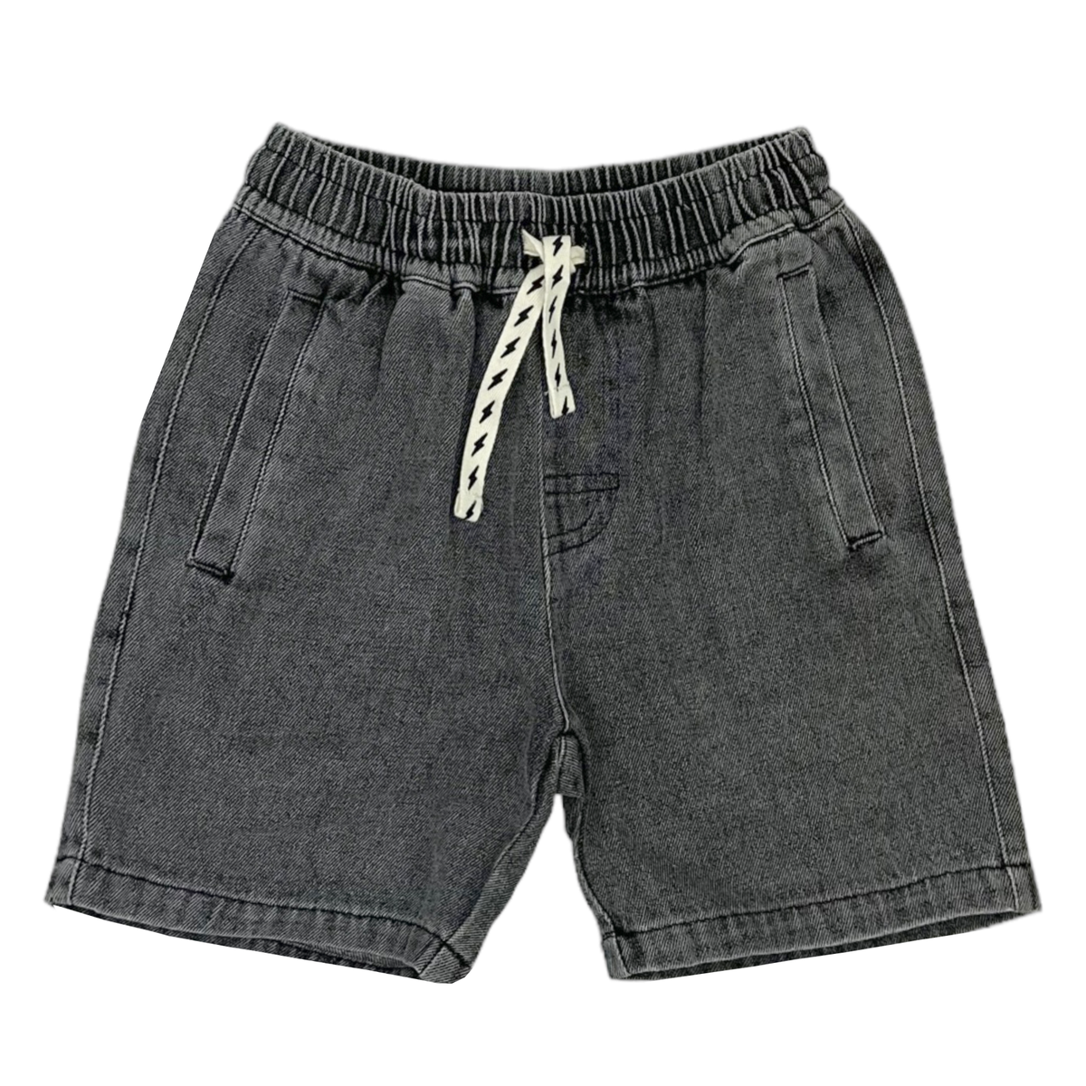 Tiny Whales Passport Shorts | Stonewash Grey