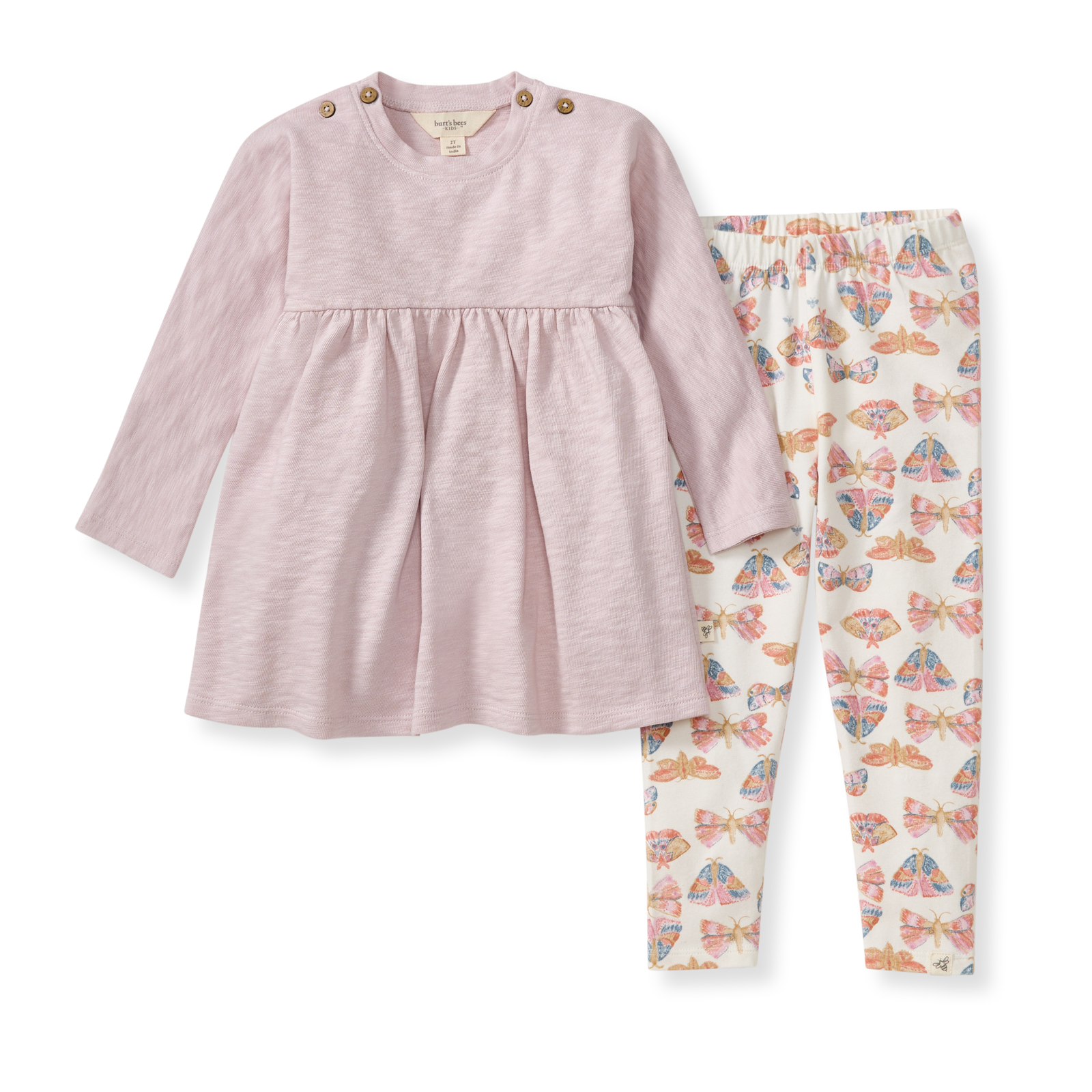 Burt's Bees Baby Chunky Slub Infant Tunic Set | Soft Violet