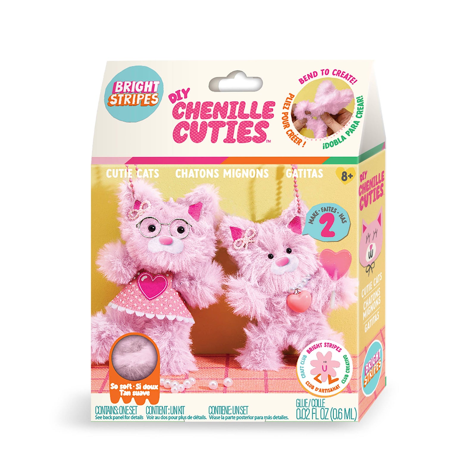 Bright Stripes DIY Chenille Cuties Key Chains | Cutie Cats