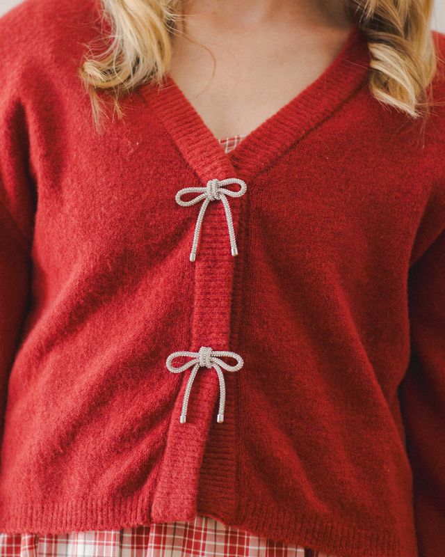 Noralee  Women's Bow Cardigan | Ruby