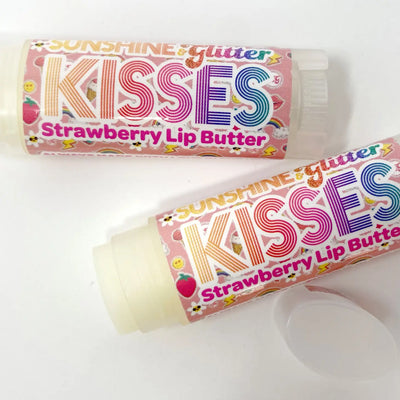 Sunshine & Glitter KISSES Strawberry Lip Butter