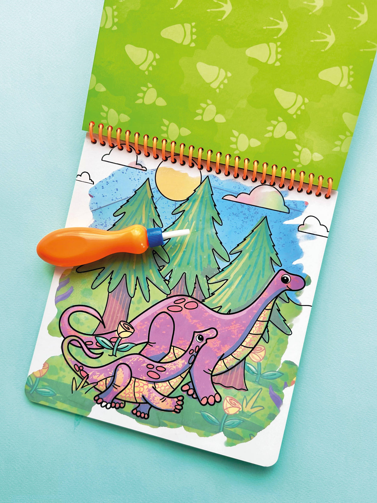 Bright Stripes Splash*Tastic Dinos Water Color Pad