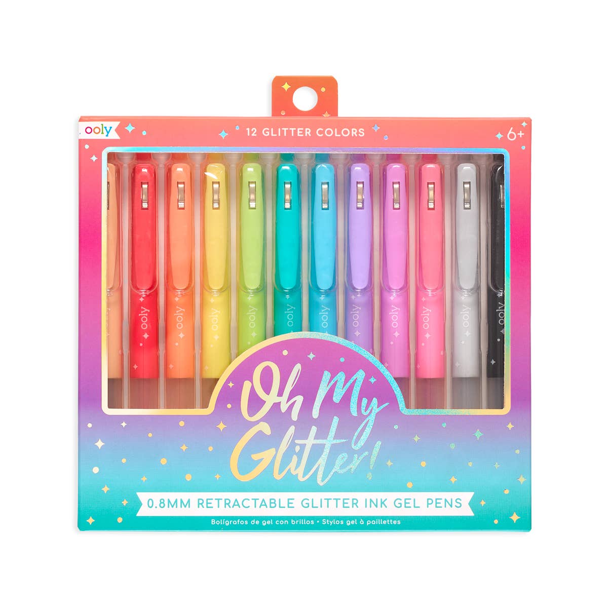 OOLY Oh My Glitter! Retractable Glitter Gel Pens |Set of 12