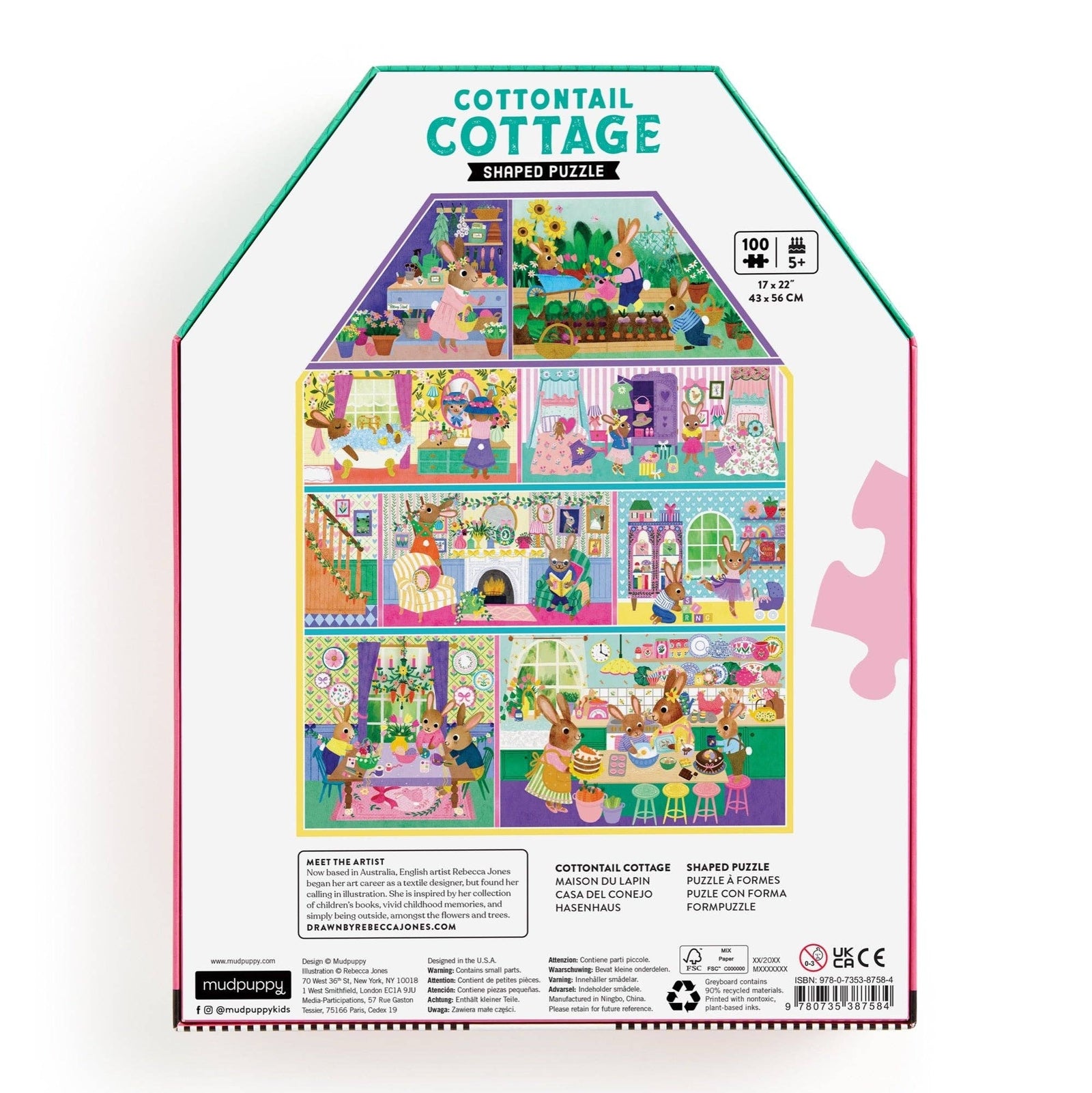 Chronicle Books - Cottontail Cottage 100 Piece House-shaped Puzzle
