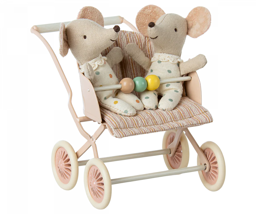 Maileg Baby Mice Stroller | Rose