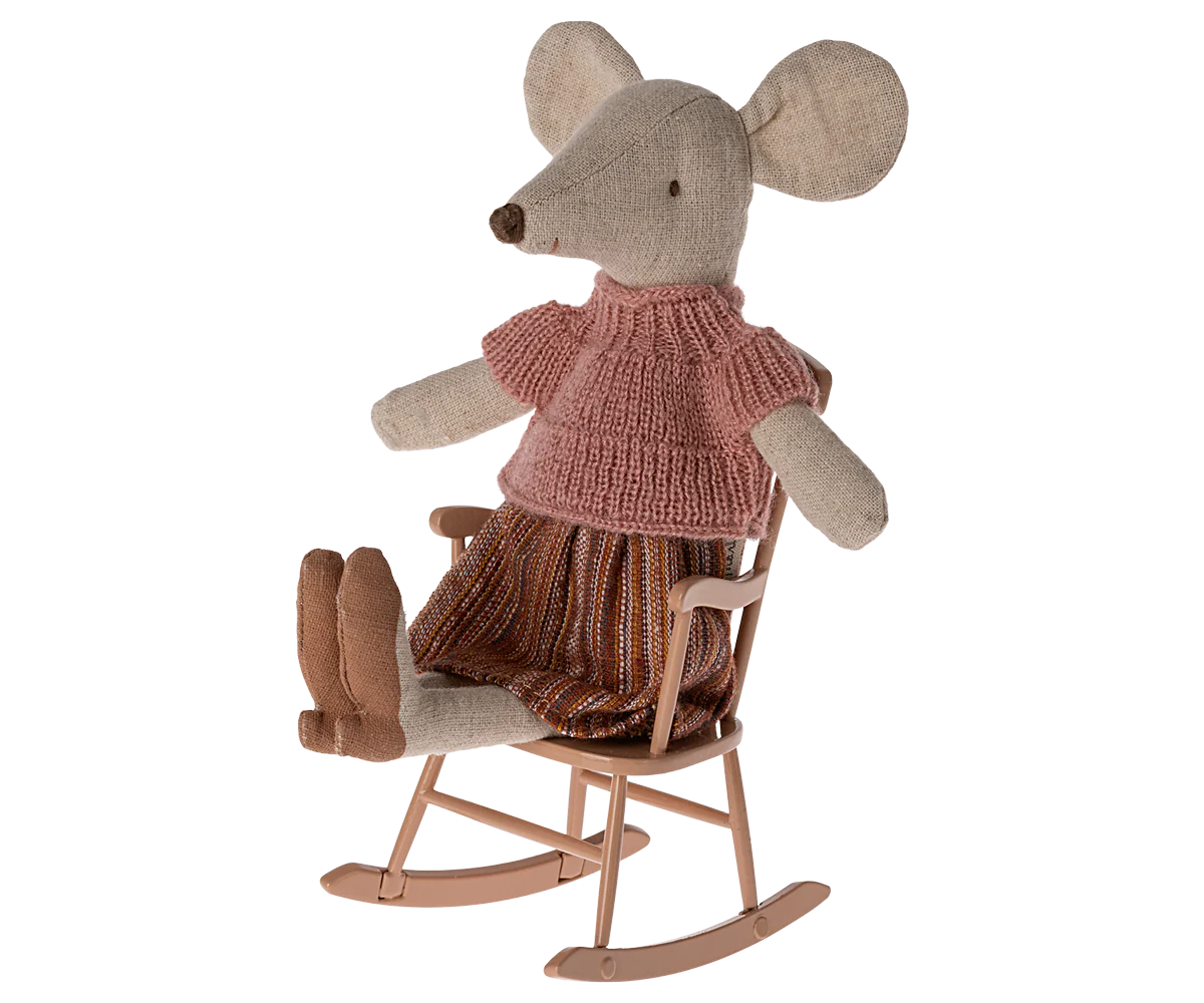 Maileg Mouse Rocking Chair | Dark Powder