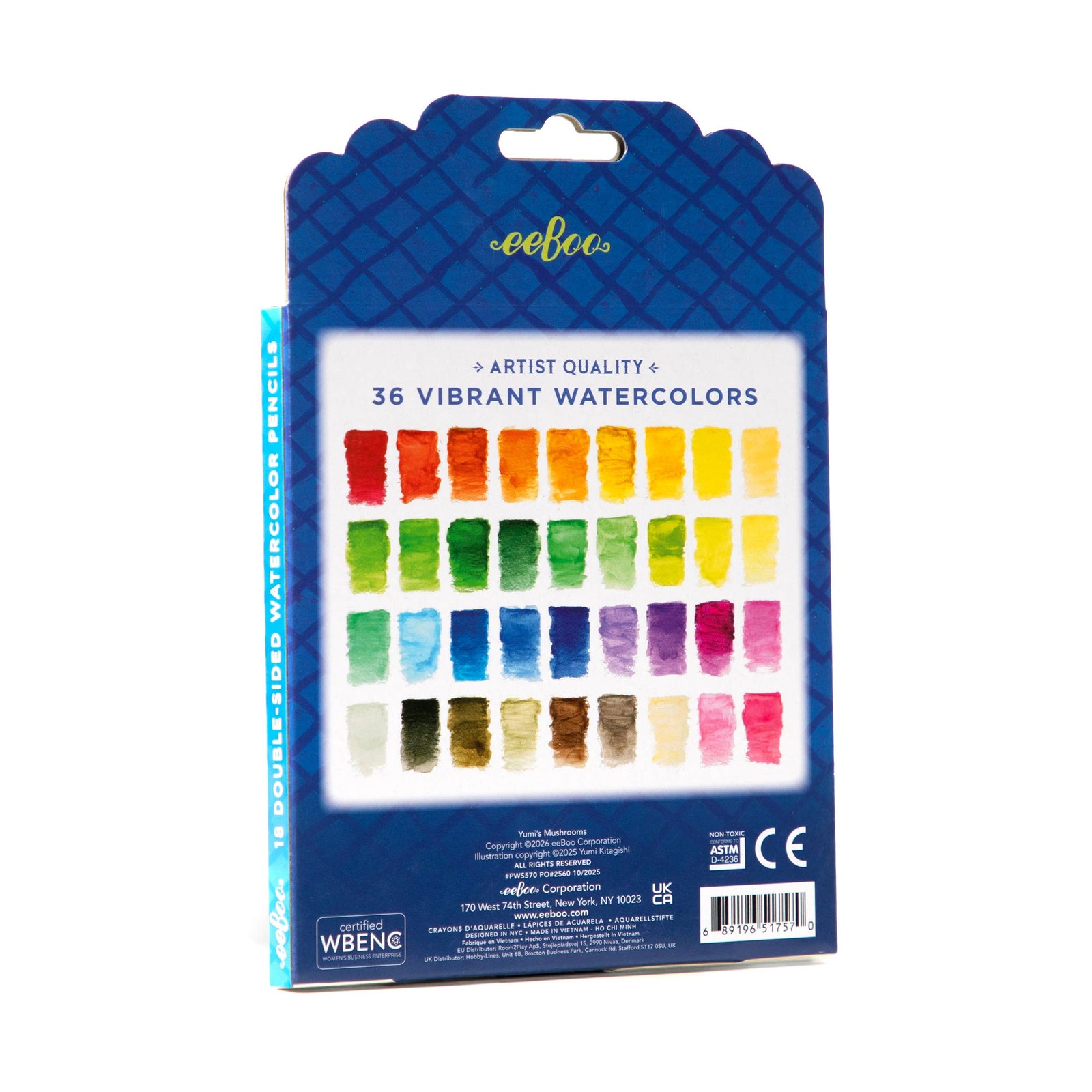 eeBoo | Yumi's Mushrooms 18 Double-Sided Watercolor Pencils