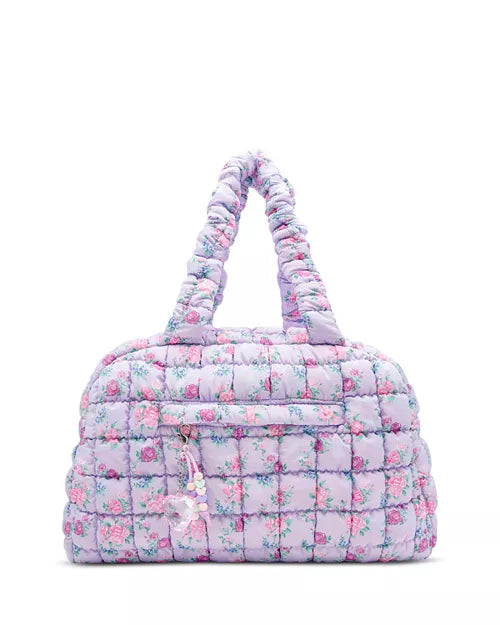 OMG Accessories | Lavender Floral Print Medium Duffle