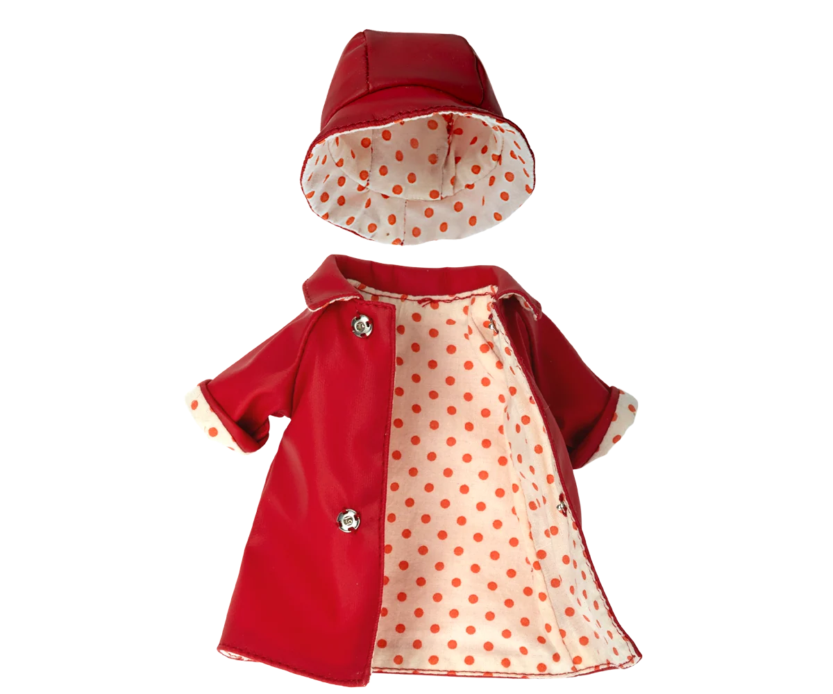 Maileg Red Raincoat + Hat | Teddy Mum