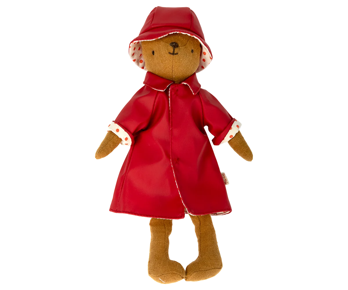 Maileg Red Raincoat + Hat | Teddy Mum