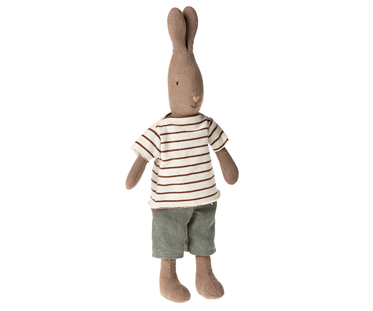 Maileg Chocolate Brown Rabbit | Striped Blouse
