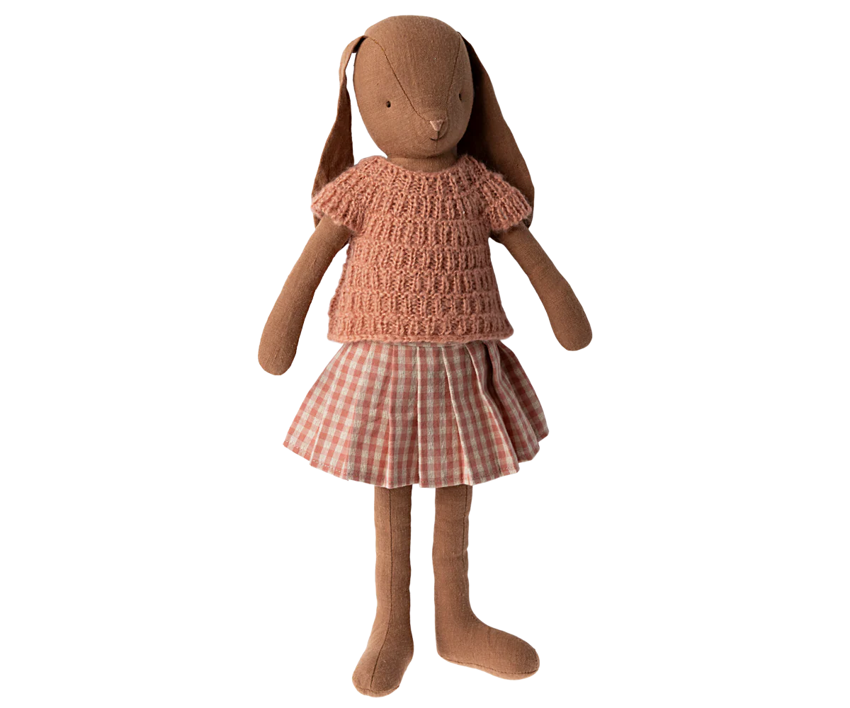 Maileg Chocolate Bunny Size 3 | Knitted Shirt + Skirt