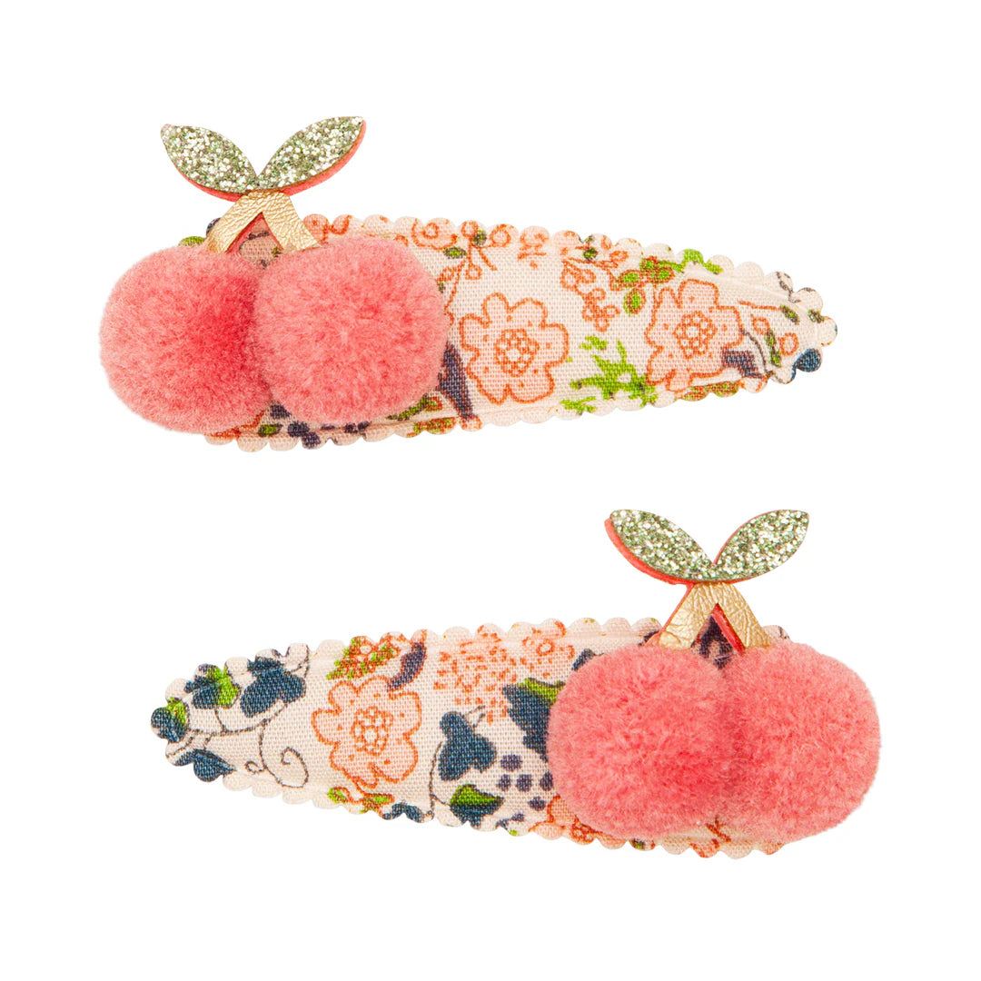 Mimi & Lula Floral Pom Pom Cherry Clips