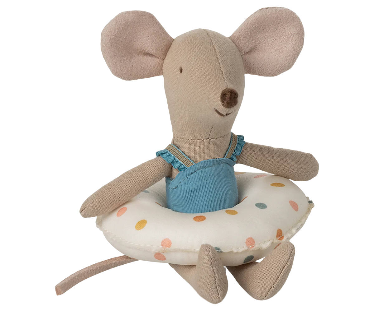 Maileg Little Sister Mouse with Float | Multi-Dot