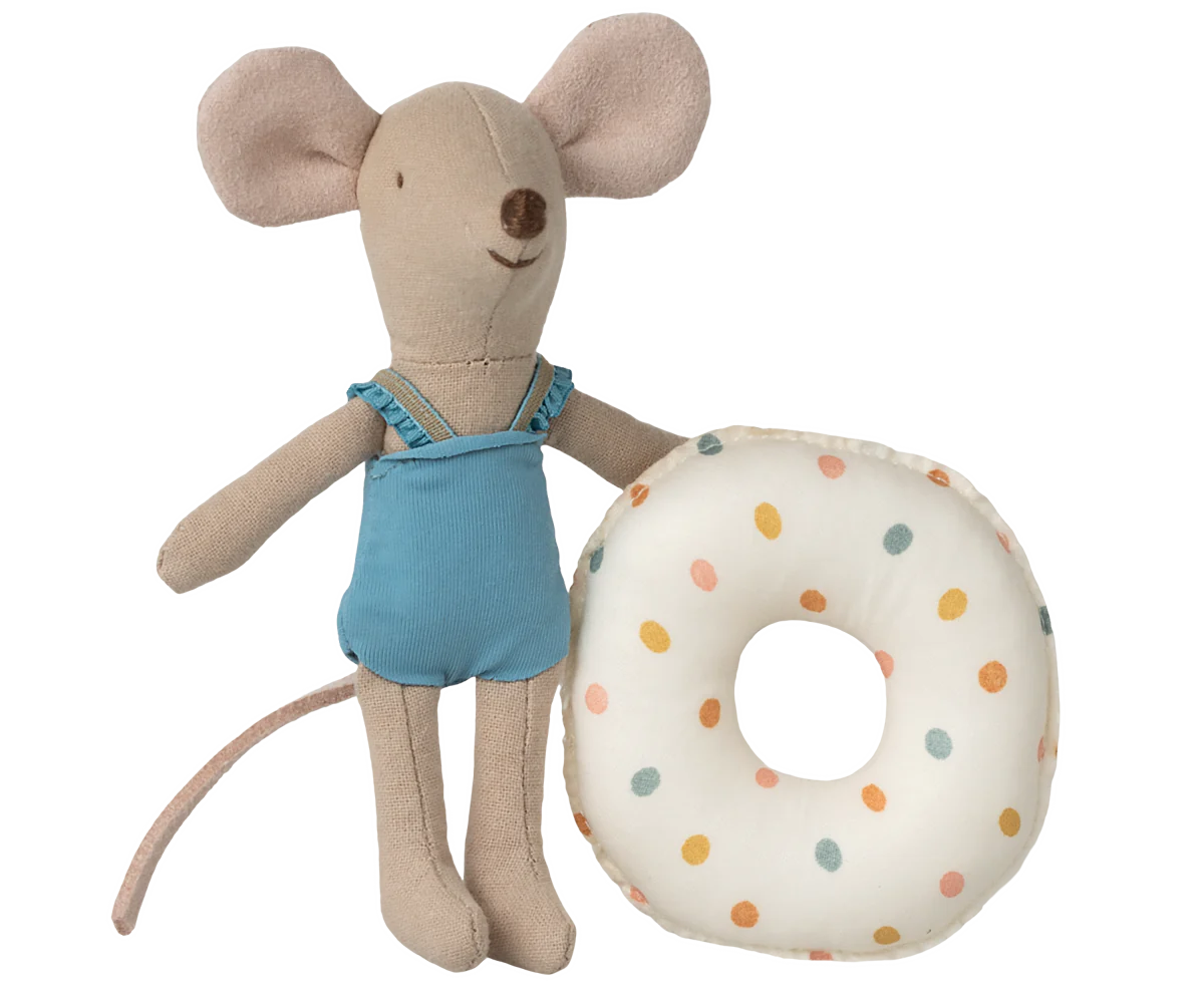 Maileg Little Sister Mouse with Float | Multi-Dot
