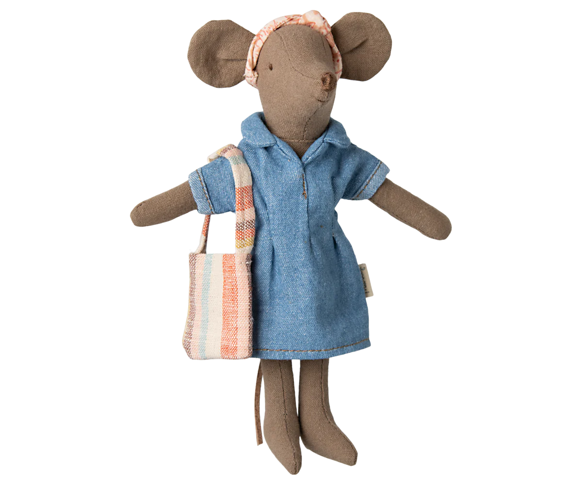 Maileg Denim Dress, Headband, + Bag | Mum Mouse