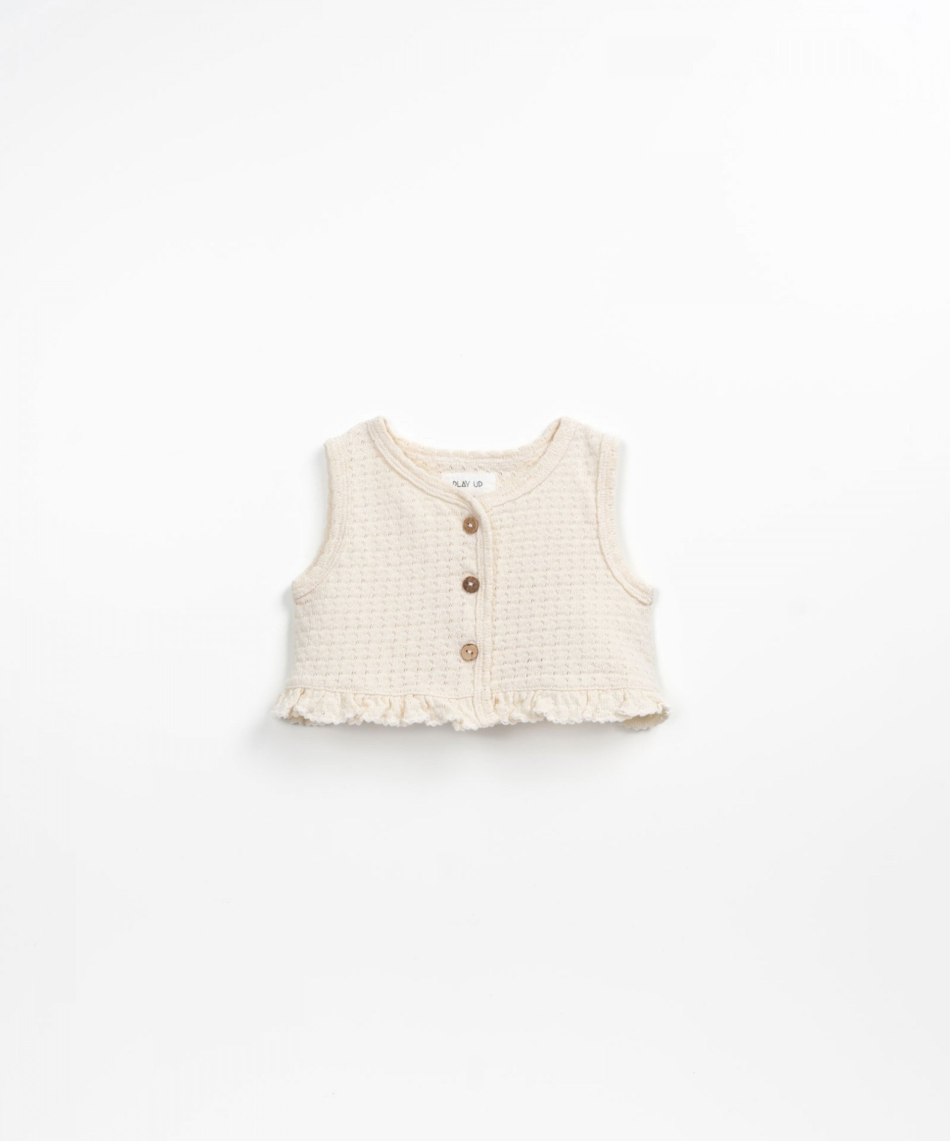Play Up Textured Knitted Baby Stitch Top | Cream