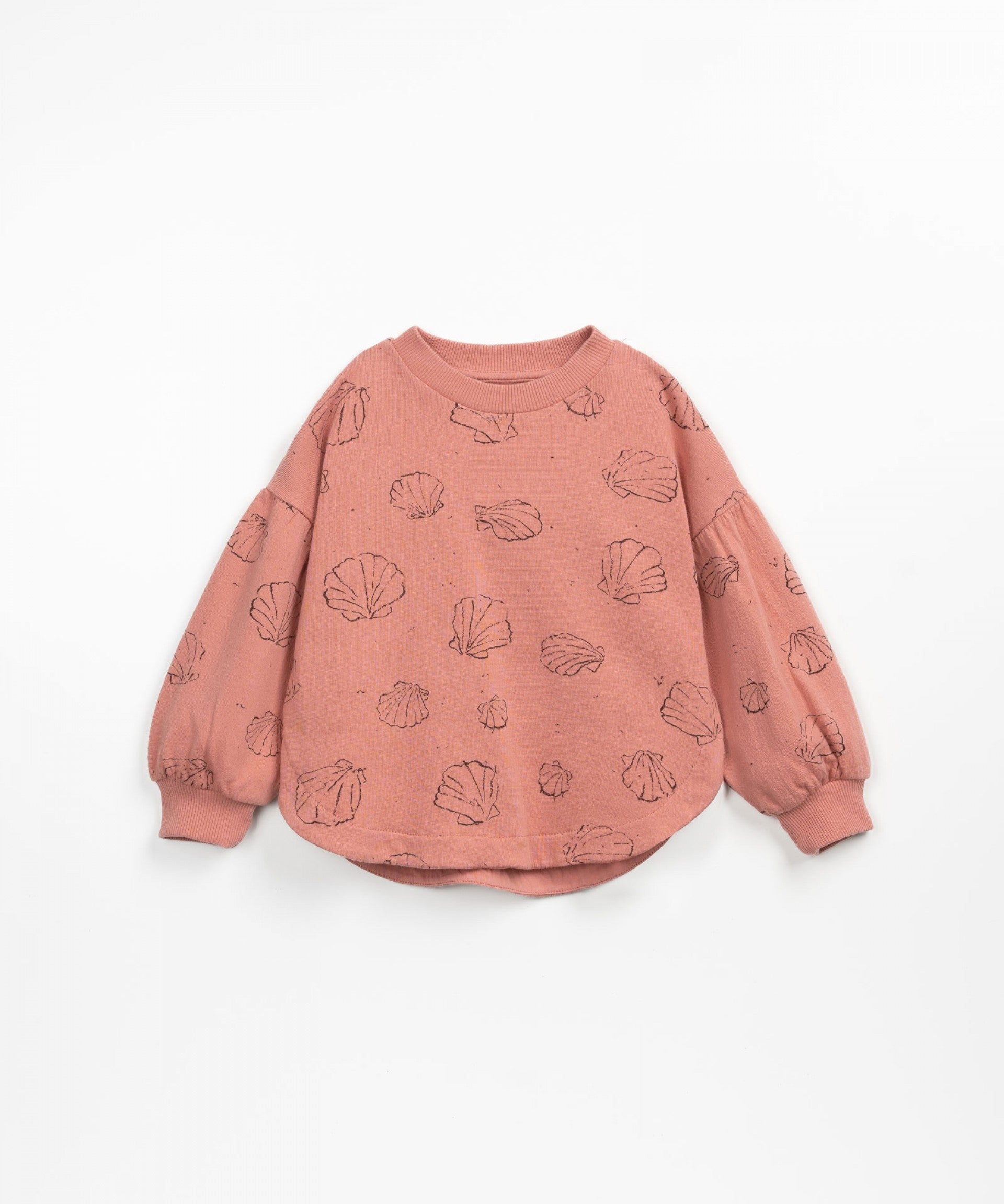 Play Up Organic Printed Fleece Sweatshirt | Pink Seashell